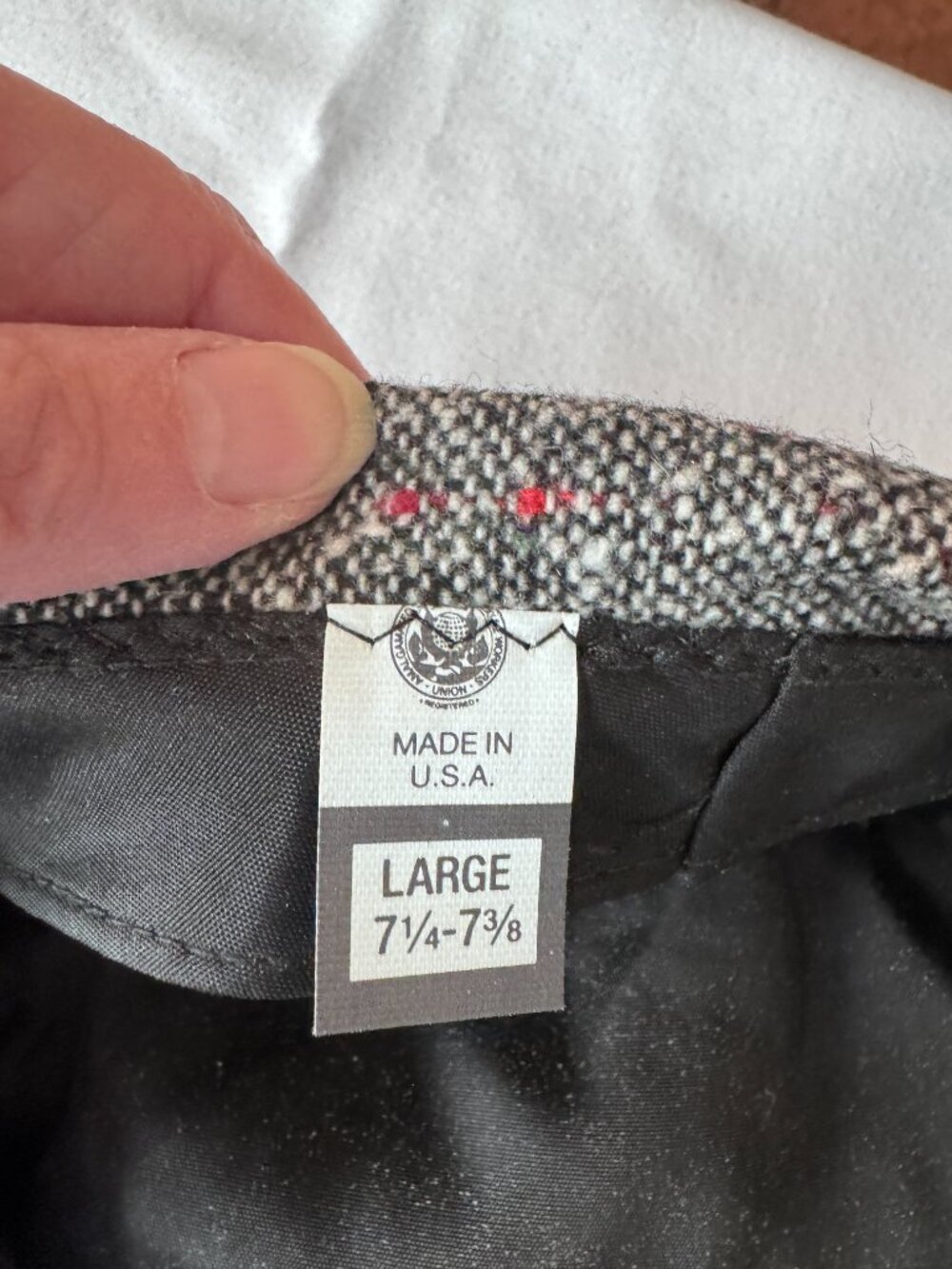 NWOT Black Tweed Jeff Cap w/Pull Down Flaps & Hidden Brim Snap Large - Picture 9 of 9
